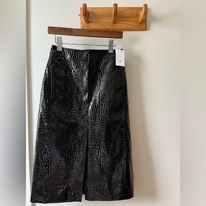 Croc Embossed Midi Skirt (NWT)